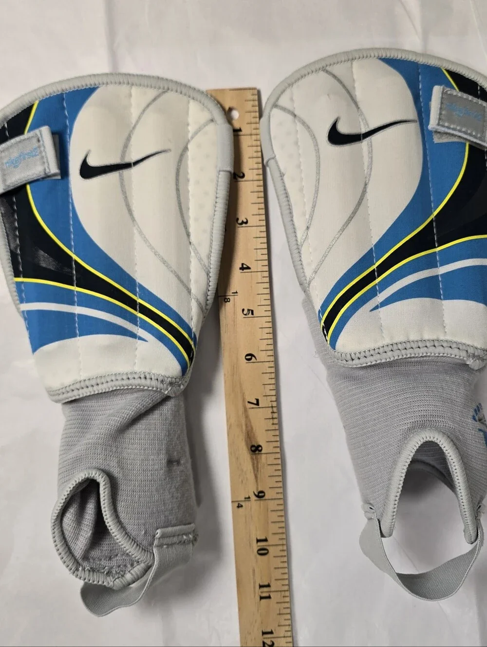 Nike Blue White Yellow Youth Shin Guard Sleeve M